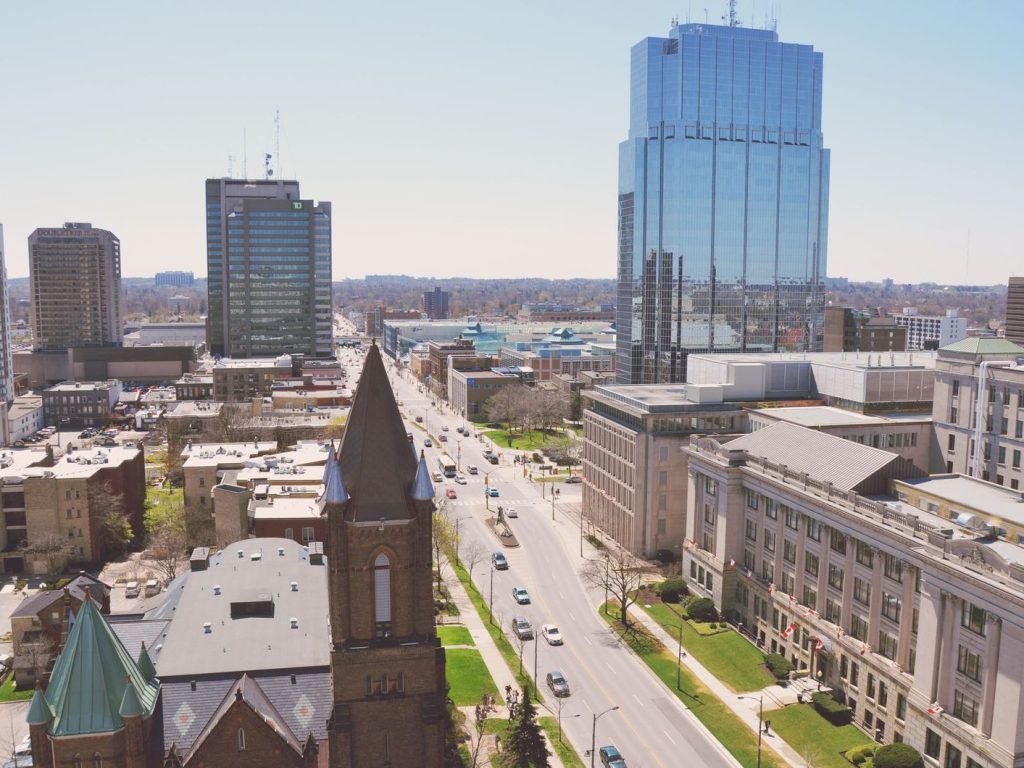Aerial view of downtown London, Ontario