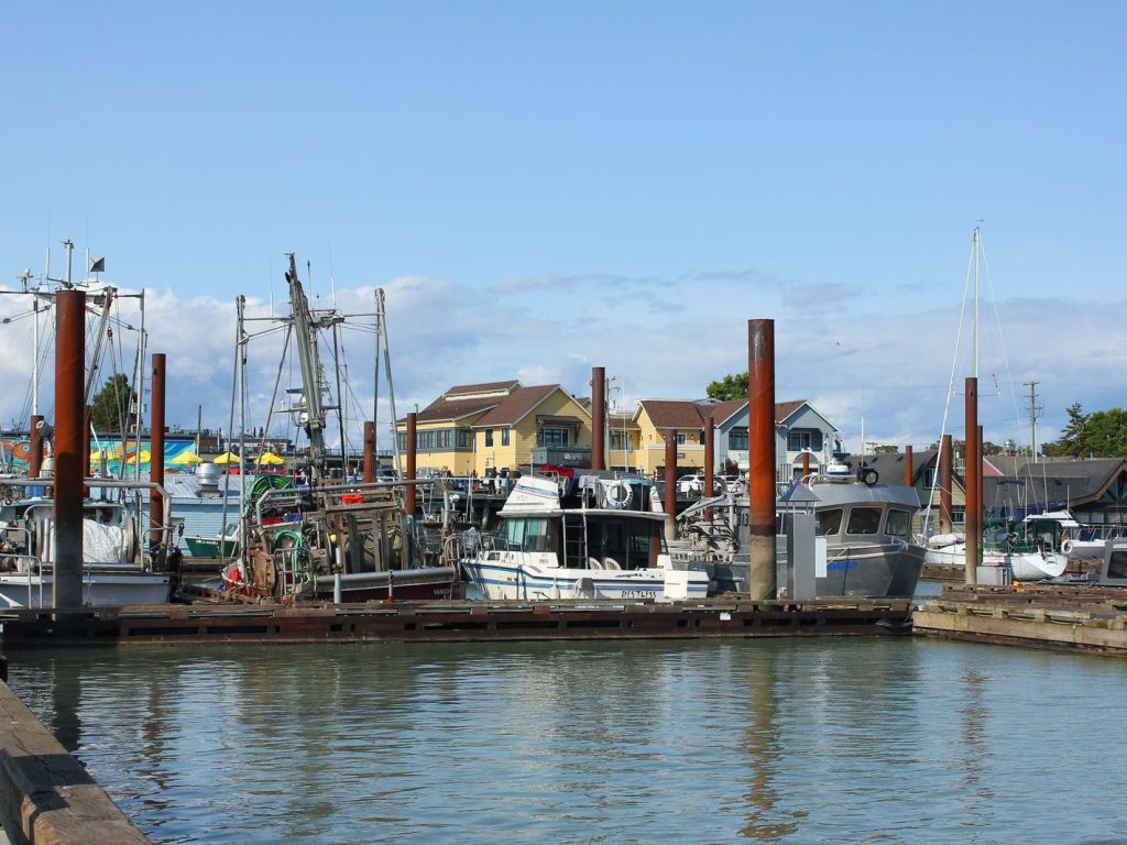 Boats docked at Steveston Harbour in Richmond, BC